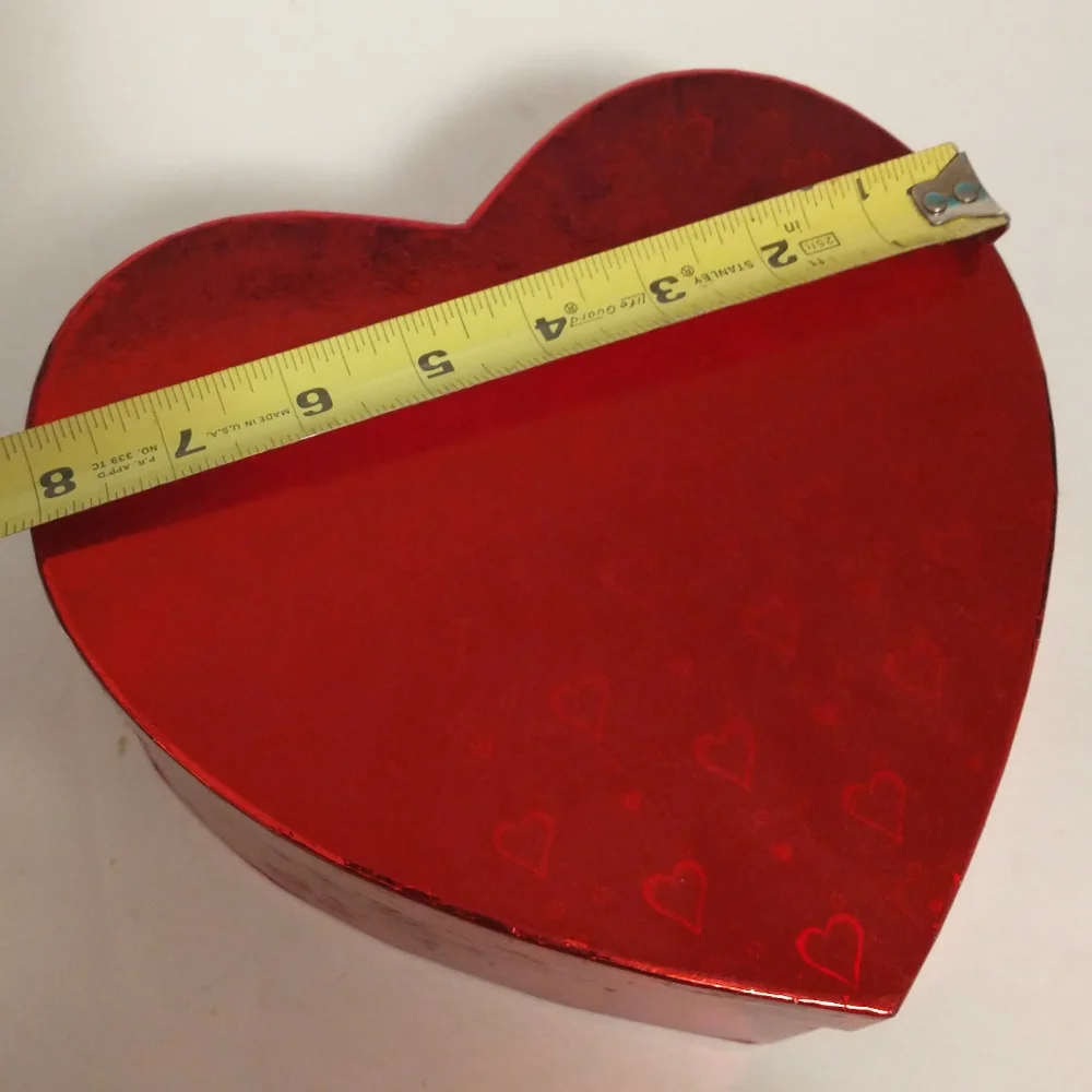 Glossy Red Gift Box Wedding Gift Box Heart Favor Box Bouquet Empty Reflective